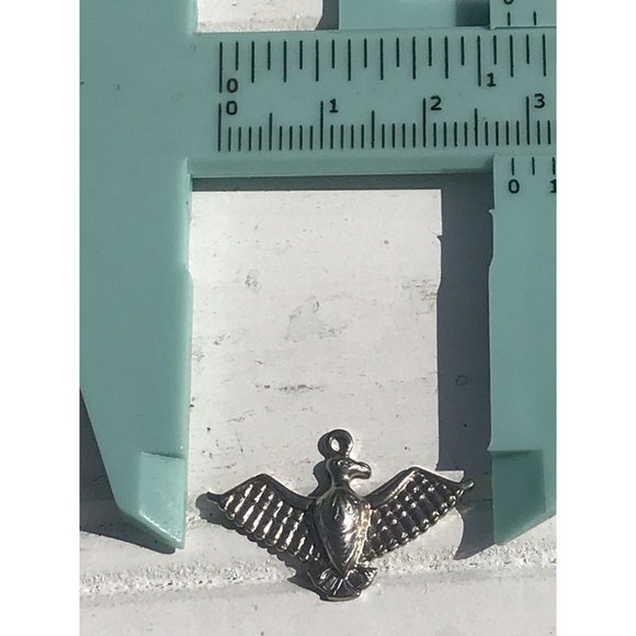 Vtg 2” Thunderbird P&B  Sterling Silver Pendant Bracelet Charm Native American - Picture 9 of 11